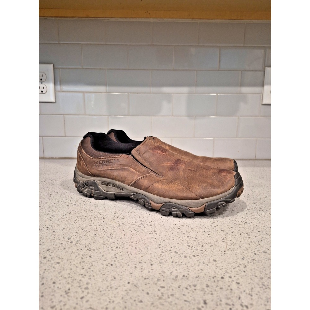 Merrell Moab Adventure Moc casual shoe men's 12.5 brown leather vibram J91832